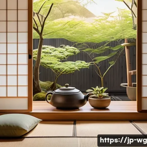 효과적인 아침 독서 루틴 만들기 - A cozy Japanese-style morning reading nook bathed in soft natural sunlight filtering through a shoji...