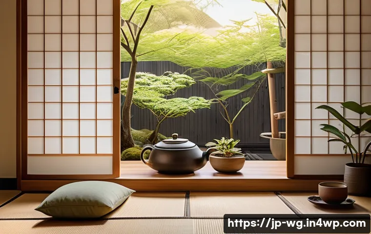효과적인 아침 독서 루틴 만들기 - A cozy Japanese-style morning reading nook bathed in soft natural sunlight filtering through a shoji...
