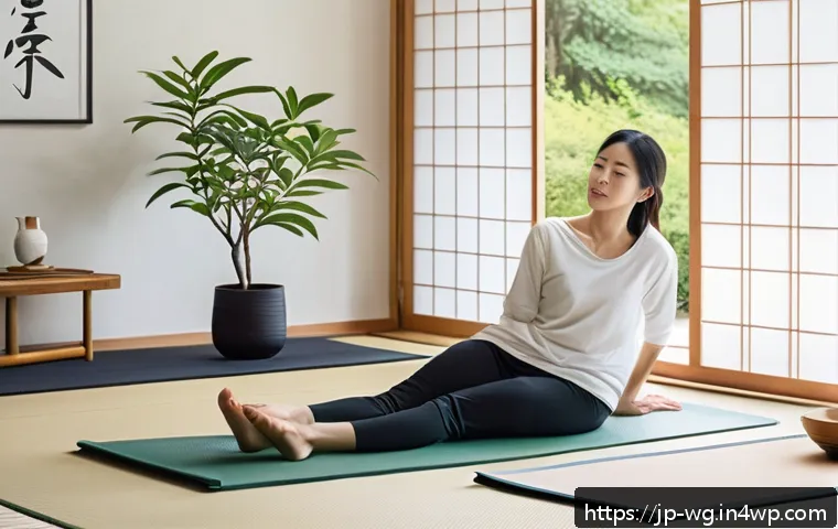 아침 루틴의 중요성에 대한 인식 제고 - A serene Japanese-style bedroom bathed in soft morning light, featuring a young adult woman in comfo...